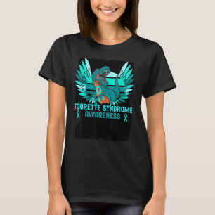 Dino We Wear Teal Tourette Syndrome Awareness Dino T-Shirt