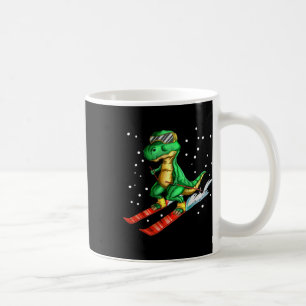 Dino With Ski Goggles Skier Dinosaur T-rex Skiing  Coffee Mug