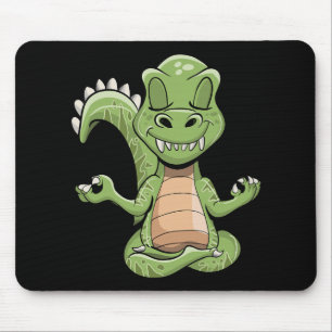 Dino Yoga Dinosaur Dragon Meditating T-rex Yogasau Mouse Mat