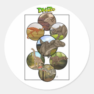 Dino Zoo: Dinosaur Collage #2 Classic Round Sticker