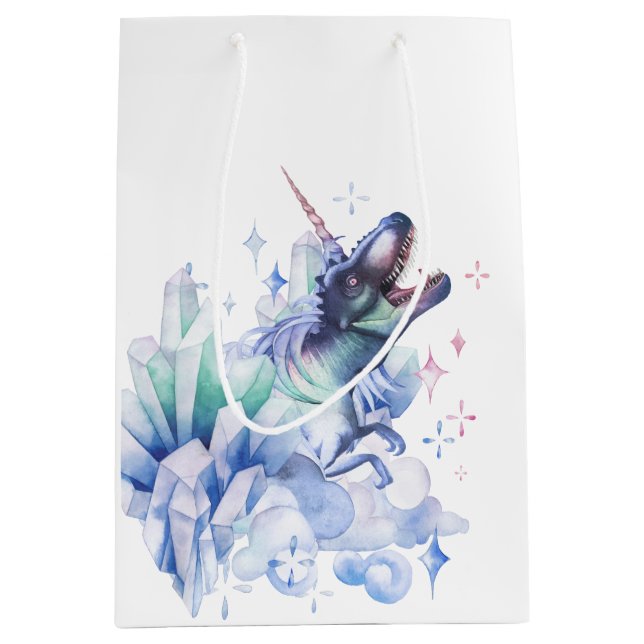 Dinocorn Crystal | Unicorn Dinosaur Mystical Party Medium Gift Bag (Front)