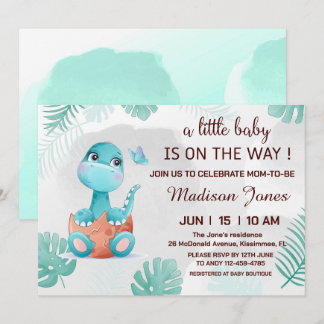 Dinomite cute Dinosaur Baby shower Invitation