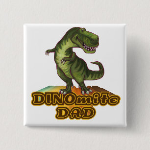 Dinomite Dad 15 Cm Square Badge
