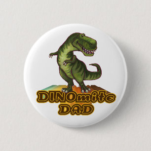 Dinomite Dad 6 Cm Round Badge