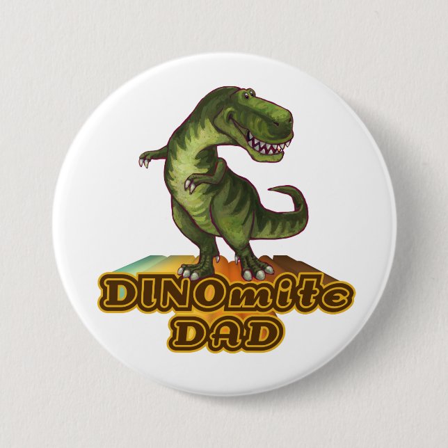 Dinomite Dad 7.5 Cm Round Badge (Front)