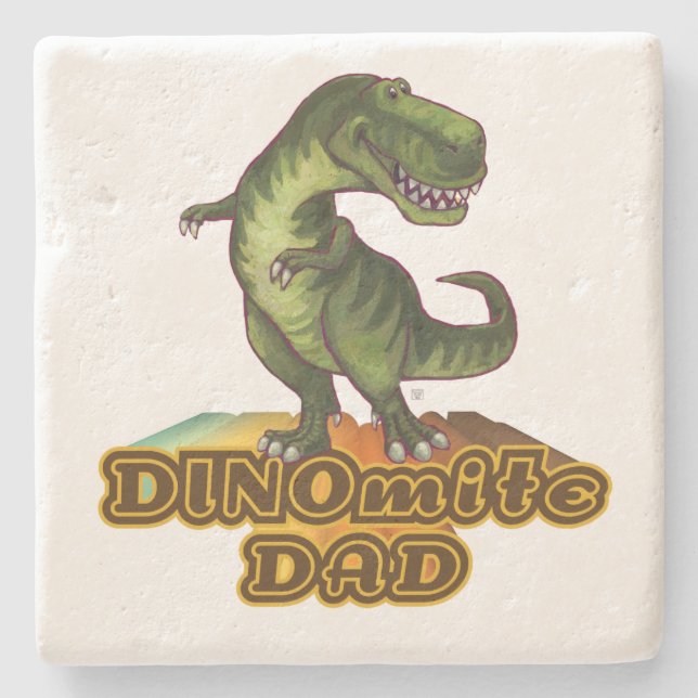 Dinomite Dad Stone Coaster (Front)