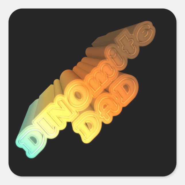Dinomite Dad Words Square Sticker (Front)