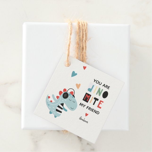 Dinomite Valentine Favour Tags (In Situ)