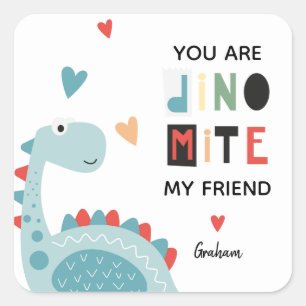 Dinomite Valentine Square Sticker