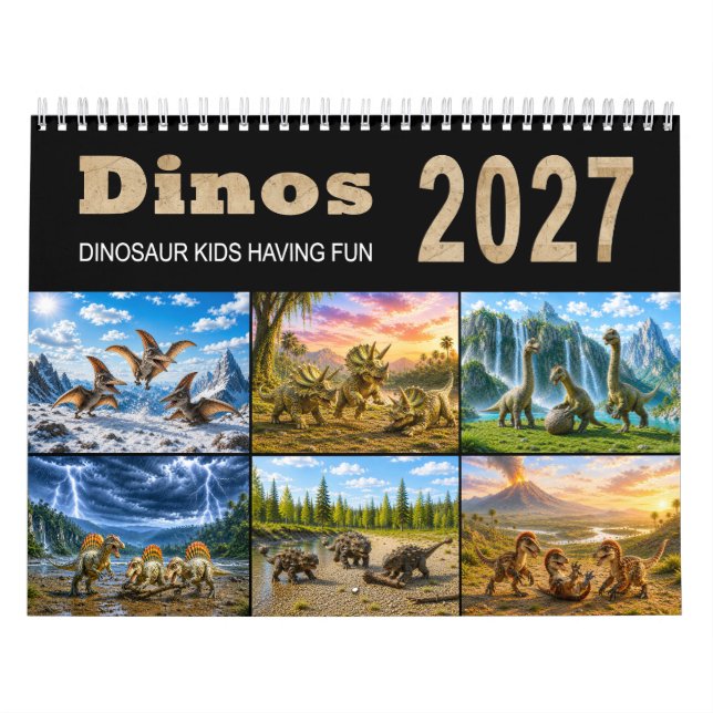 Dinos 2027 – Dinosaur Kids Having Fun  Calendar (Cover)