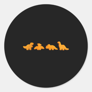 Dinos Chicken Nuggets Pattern _ Funny Realistic Di Classic Round Sticker