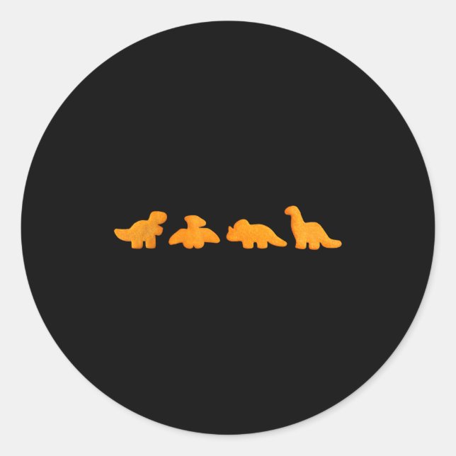Dinos Chicken Nuggets Pattern _ Funny Realistic Di Classic Round Sticker (Front)