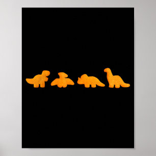 Dinos Chicken Nuggets Pattern _ Funny Realistic Di Poster