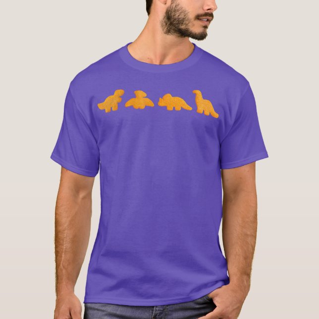 Dinos Chicken Nuggets Pattern  Funny Realistic T-Shirt (Front)