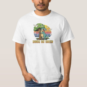 Dinos Go Green – Retro Eco Dinosaur Design T-Shirt