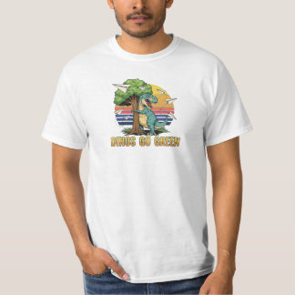 Dinos Go Green – Retro Eco Dinosaur Design T-Shirt