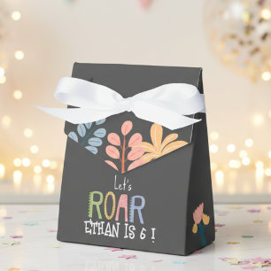 Dinos let's roar kids birthday favour box