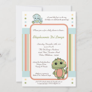 Dinos Play Dinosaurs T Rex Baby Shower Invitation
