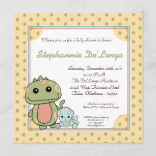 Dinos Play Dinosaurs T Rex Baby Shower Invitation