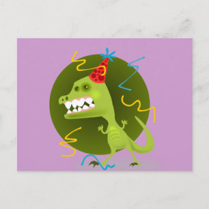 Dino's Rock - Dinosaur Birthday Party Invitation Postcard