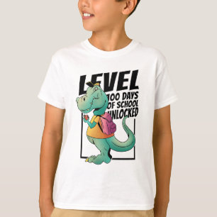 Dinosaur 100 days of school t-shirt design