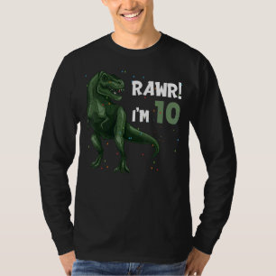Dinosaur 10th Birthday Reptile Animal Graphic T-Shirt
