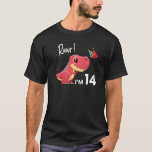 Dinosaur 14th Birthday Reptile Animal Graphic T-Shirt