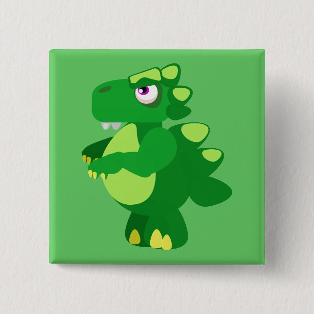 Dinosaur 15 Cm Square Badge (Front)