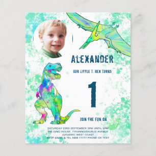 Dinosaur 1st Birthday Party Budget Flyer