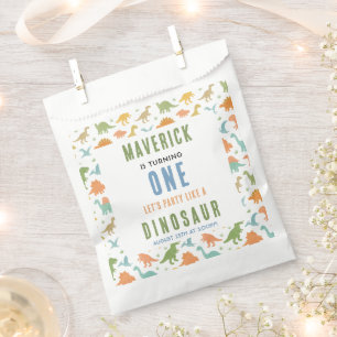 Dinosaur 1st Birthday Party Cute Prehistoric Favour Bags