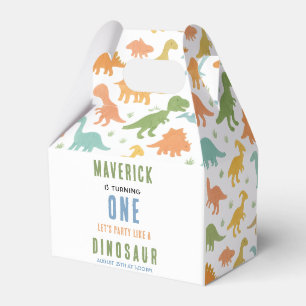 Dinosaur 1st Birthday Party Cute Prehistoric Favour Box