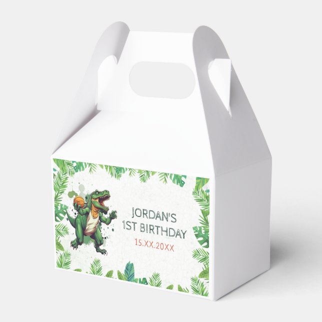 Dinosaur 1st Birthday Party  Favour Box (Front Side)