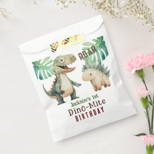 Dinosaur 1st Birthday Watercolor Favour Bags