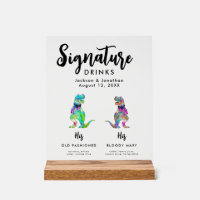 Dinosaur 2 Grooms Gay Wedding Signature Drinks