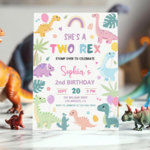 Dinosaur 2nd Birthday Invitation,EDITABLE Two Rex Invitation