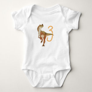 Dinosaur 3rd birthday baby bodysuit