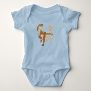 Dinosaur 3rd birthday baby bodysuit