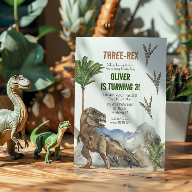Dinosaur 3rd Birthday Party invitation (Creator Uploaded)