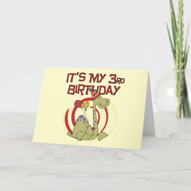 Dinosaur 3rd Birthday Tshirts and Gifts Card (Front)