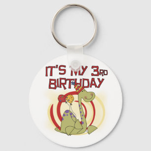 Dinosaur 3rd Birthday Tshirts and Gifts Key Ring