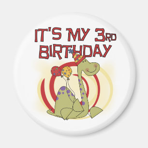 Dinosaur 3rd Birthday Tshirts and Gifts Magnet