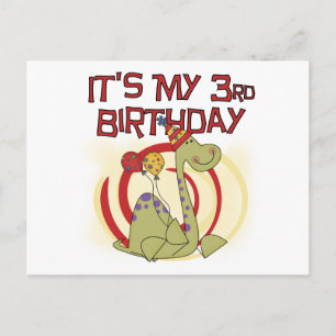 Dinosaur 3rd Birthday Tshirts and Gifts Postcard