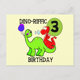 Dinosaur 3rd Birthday Tshirts and Gifts Postcard