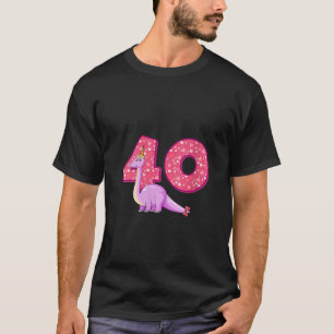 Dinosaur 40th Birthday Cute Dinosaur Theme 40 Year T-Shirt