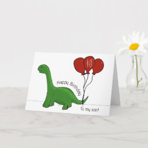 Dinosaur 40th (or any) birthday son card