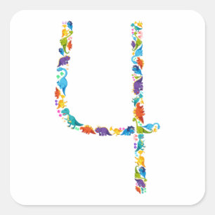Dinosaur 4th Birthday For 4 Year Old Square Sticke Square Sticker