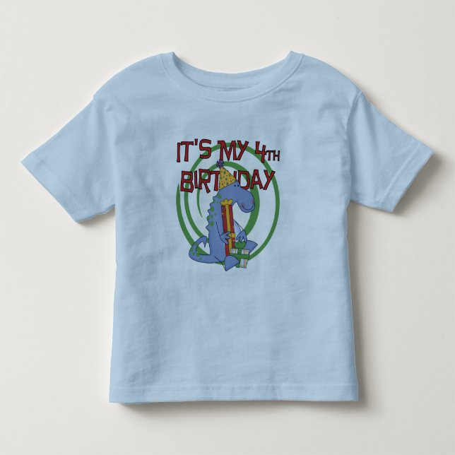 Dinosaur 4th Birthday T-shirts and Gifts (Front)