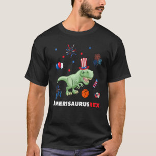Dinosaur 4th Of Joly Cool Amerisaurus Rex Kids Boy T-Shirt