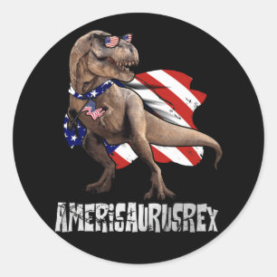 Dinosaur 4th of July Amerisaurus T Rex Classic Round Sticker