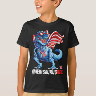 Dinosaur 4th Of July Boys Girls Men Amerisaurus T  T-Shirt